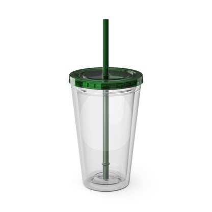 🖤⚡ 16oz-MAMMA’S TROUBLE MAKER CHECKERBOARD TUMBLER – FOR THE MINI REBEL WITH BIG ENERGY ⚡🖤