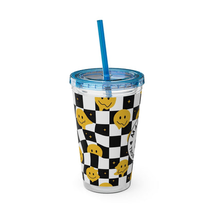 🖤⚡ MAMMA’S TROUBLE MAKER 16 OZ STRAW TUMBLER – CHAOS WITH A SMILE ⚡🖤