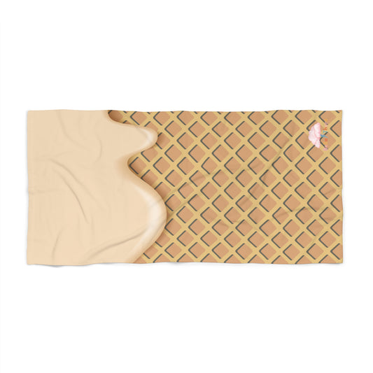 🍦 Vanilla Swirl Beach Towel - Melt Happens 🍦