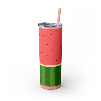 🍉 Sippin’ Sweet Summer – Watermelon Slice Skinny Tumbler 🍉 20oz