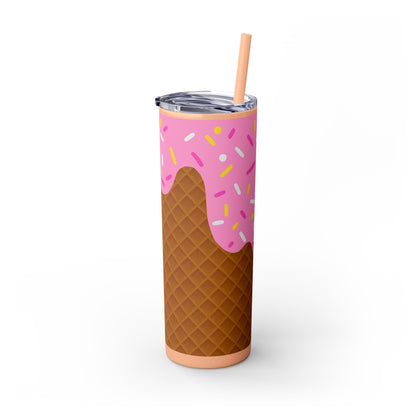 🍧Pink Frosted Dreams – Sprinkle Cone Tumbler 🍧20oz