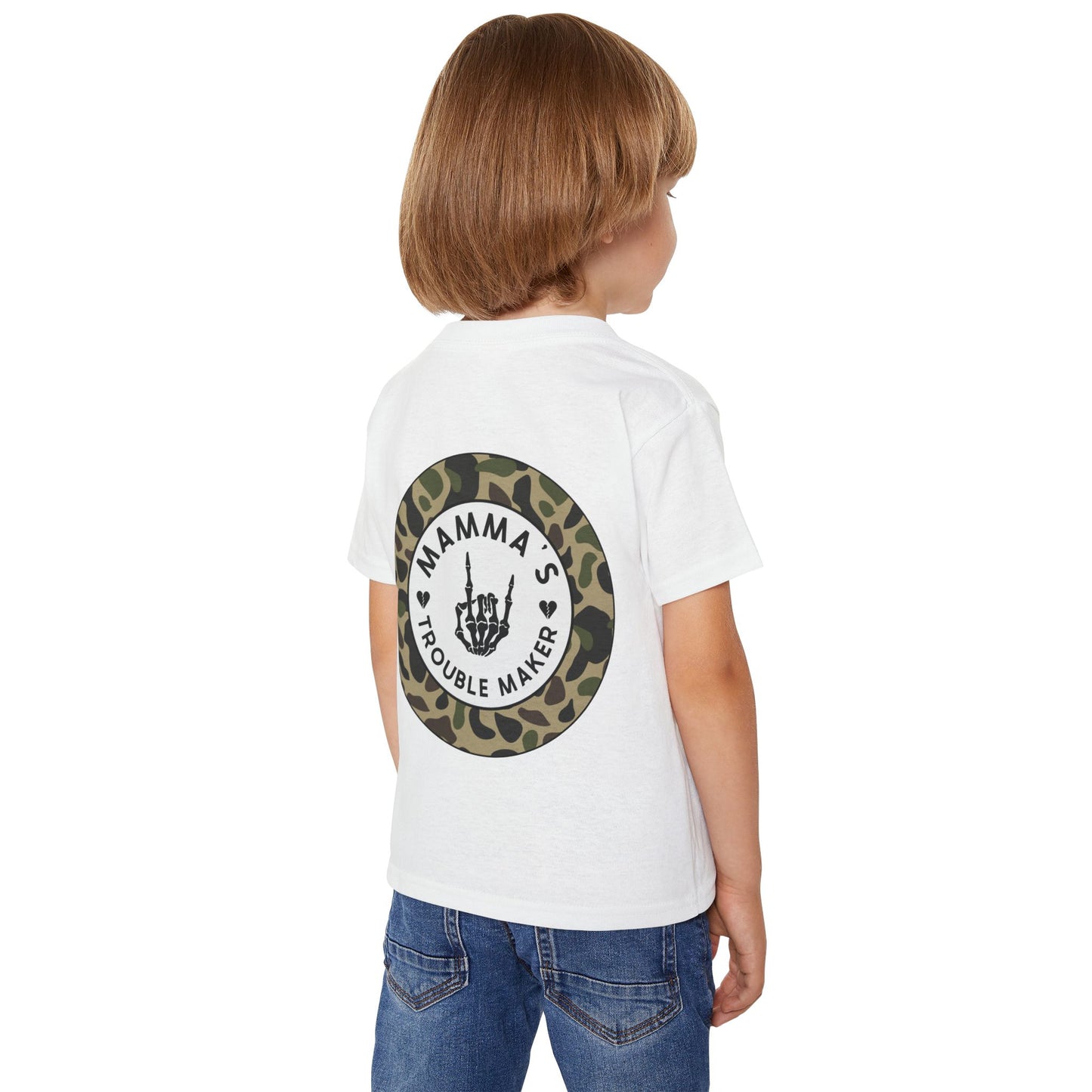 💀🔥 MAMMA’S TROUBLE MAKER – CAMO TODDLER TEE EDITION 🔥💀