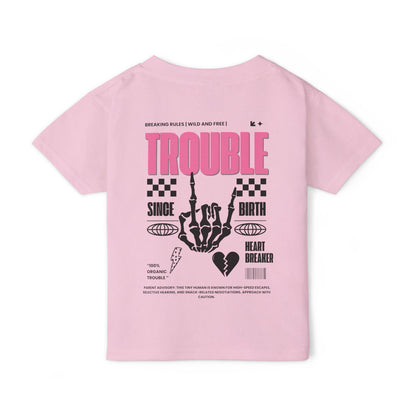 "Trouble Since Birth-Pink Back" Toddler Tee – For the Wild & Free! 🤘⚡