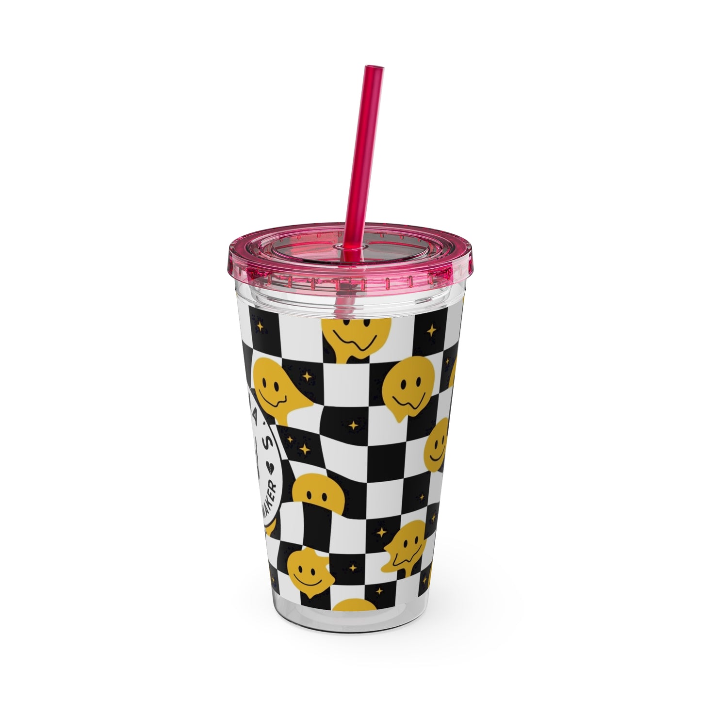 🖤⚡ MAMMA’S TROUBLE MAKER 16 OZ STRAW TUMBLER – CHAOS WITH A SMILE ⚡🖤