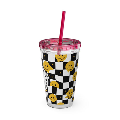 🖤⚡ MAMMA’S TROUBLE MAKER 16 OZ STRAW TUMBLER – CHAOS WITH A SMILE ⚡🖤