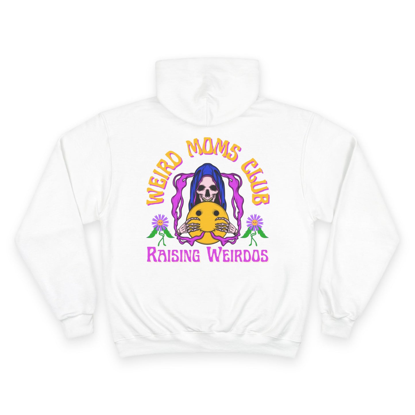 💀🌼 WEIRD MOMS CLUB – RAISING WEIRDOS CHAMPION HOODIE 🌼💀