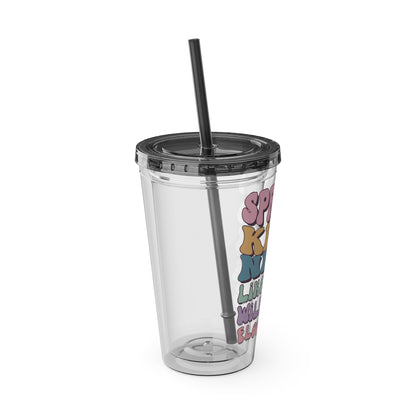 🌸✨ 16oz TUMBLER-SPREAD KINDNESS LIKE WILDFLOWERS – A CUP THAT BLOOMS WITH POSITIVITY! ✨🌸