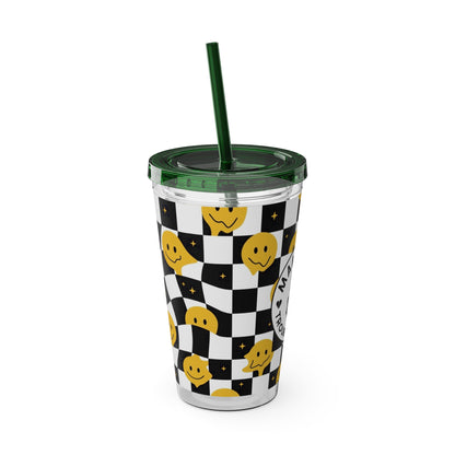 🖤⚡ MAMMA’S TROUBLE MAKER 16 OZ STRAW TUMBLER – CHAOS WITH A SMILE ⚡🖤