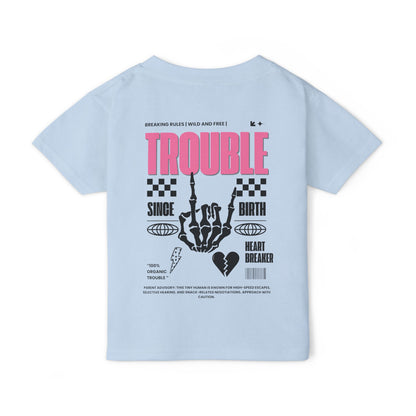 "Trouble Since Birth-Pink Back" Toddler Tee – For the Wild & Free! 🤘⚡