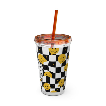 🖤⚡ MAMMA’S TROUBLE MAKER 16 OZ STRAW TUMBLER – CHAOS WITH A SMILE ⚡🖤