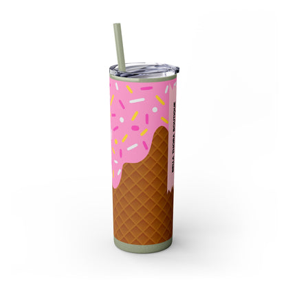 🍧Pink Frosted Dreams – Sprinkle Cone Tumbler 🍧20oz
