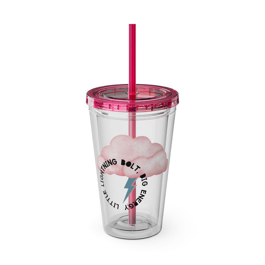 ⚡☁️ 16OZ LIGHTNING BOLT, BABY – TUMBLER WITH STRAW☁️⚡