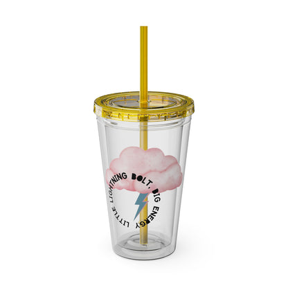 ⚡☁️ 16OZ LIGHTNING BOLT, BABY – TUMBLER WITH STRAW☁️⚡
